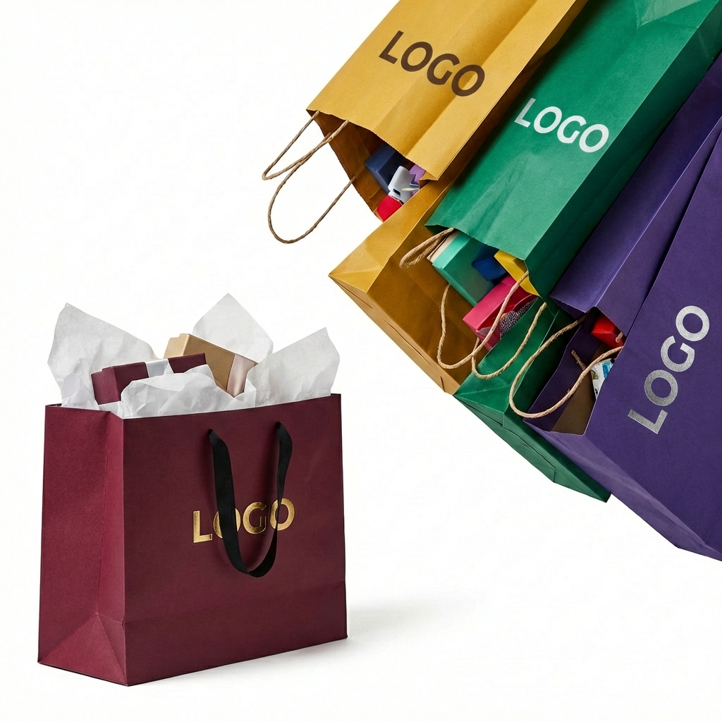 Premium Colored Paper Carrier Bags with Rope Handles