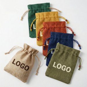 Eco-Friendly Burlap & Cotton Drawstring Gift Pouch
